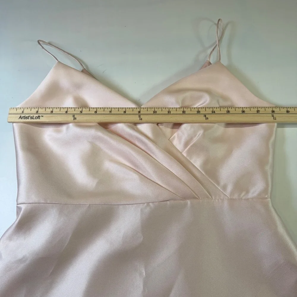 ALFRED SUNG Long Evening Gown Formal Cocktail Bridesmaid Dress Size 12 Blush - Picture 6 of 9
